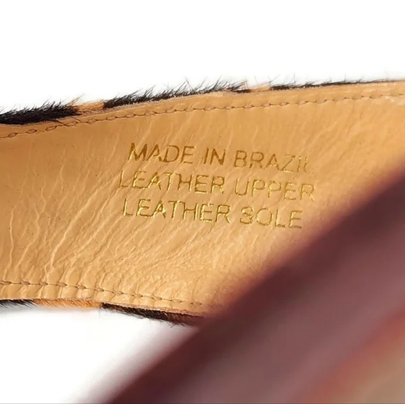 Lilly Pulitzer McKim Leopard Print Calf-Hair Leather Gold Ring Thong Sandals - Picture 10 of 12